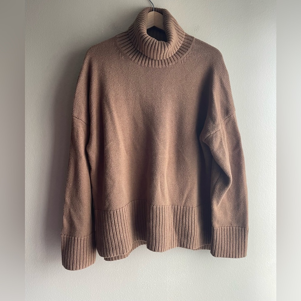 Part Two Copenhagen 1986 Turtleneck Chunky Brown Women Sweater Size Large